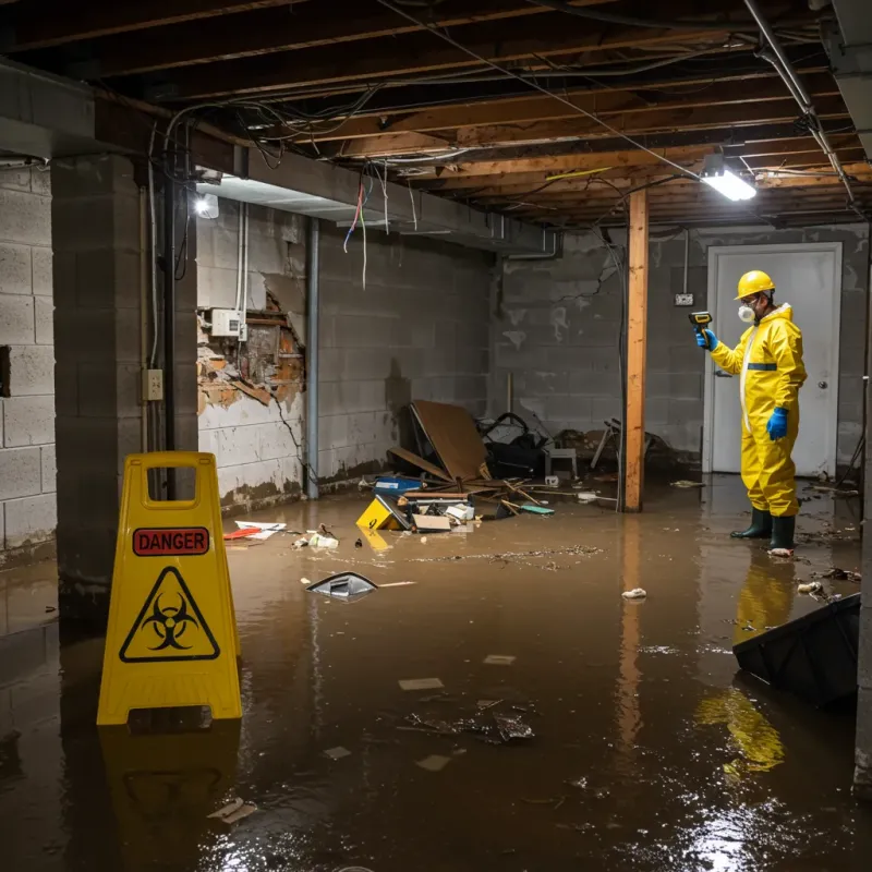 Flooded Basement Electrical Hazard in Pittsboro, IN Property