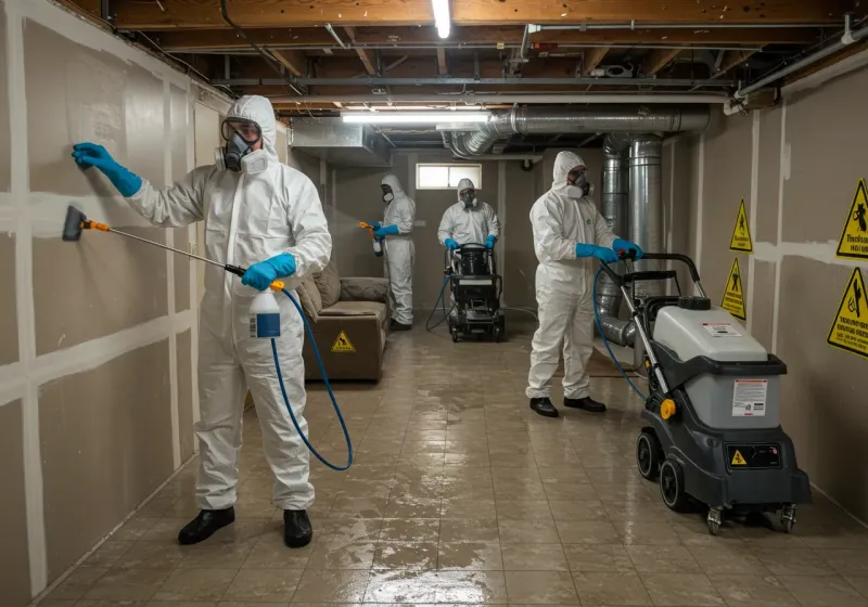 Basement Moisture Removal and Structural Drying process in Pittsboro, IN